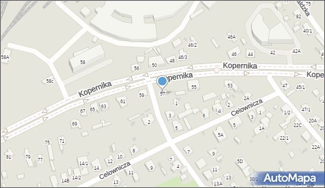 Białystok, Kopernika Mikołaja, 57, mapa Białegostoku