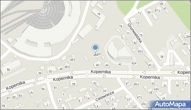 Białystok, Kopernika Mikołaja, 46A, mapa Białegostoku