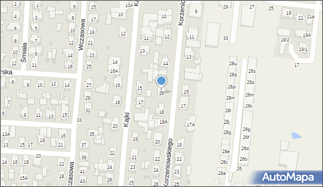 Białystok, Korzeniowskiego Józefa Konrada, 16, mapa Białegostoku