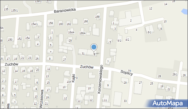 Białystok, Korzeniowskiego Józefa Konrada, 8, mapa Białegostoku