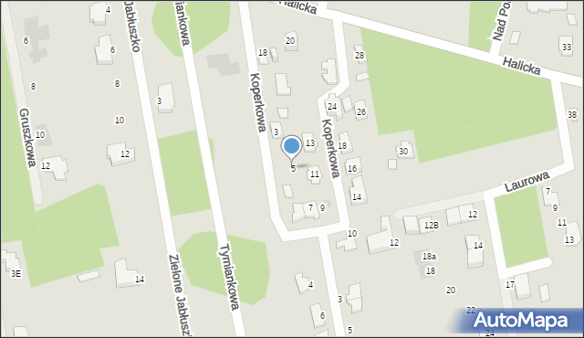 Białystok, Koperkowa, 5, mapa Białegostoku