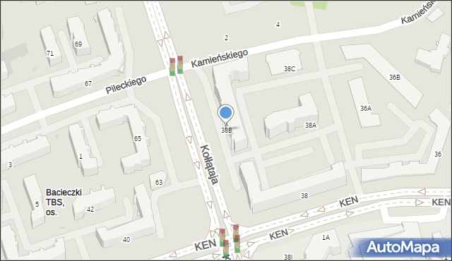 Białystok, Komisji Edukacji Narodowej, 38B, mapa Białegostoku