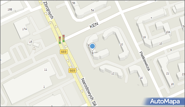 Białystok, Komisji Edukacji Narodowej, 9, mapa Białegostoku