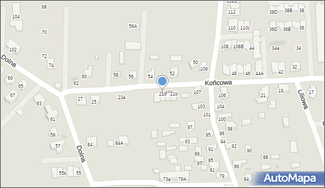 Białystok, Końcowa, 21d, mapa Białegostoku