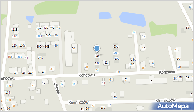 Białystok, Końcowa, 24d, mapa Białegostoku