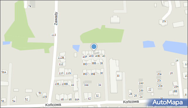 Białystok, Końcowa, 40C, mapa Białegostoku