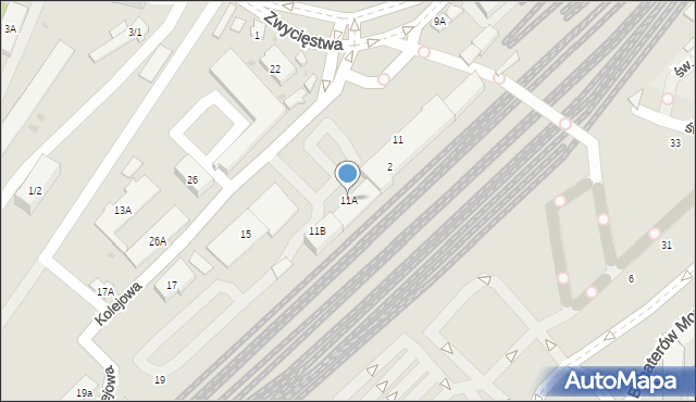 Białystok, Kolejowa, 11A, mapa Białegostoku