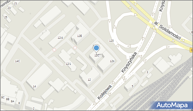 Białystok, Kolejowa, 12C, mapa Białegostoku