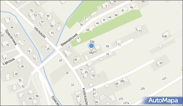Bibice, Kościuszki Tadeusza, gen., 65a, mapa Bibice