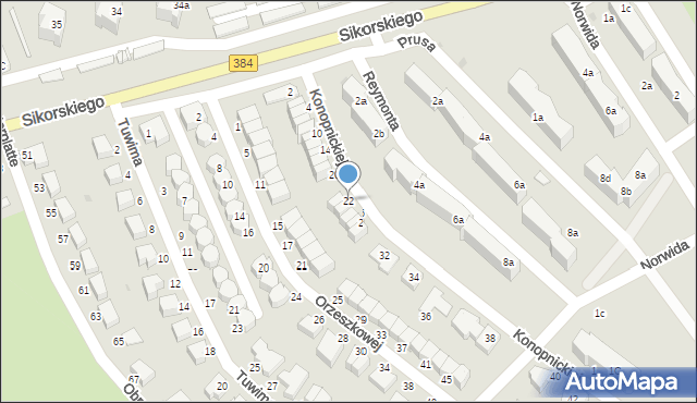 Bielawa, Konopnickiej Marii, 22, mapa Bielawa