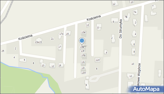 Bielkówko, Kościelna, 13e, mapa Bielkówko