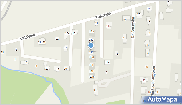 Bielkówko, Kościelna, 13f, mapa Bielkówko