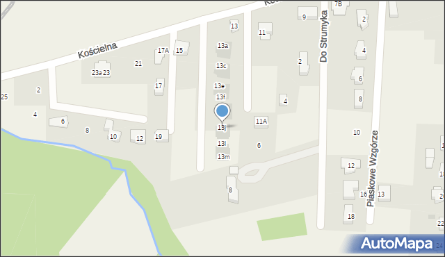 Bielkówko, Kościelna, 13j, mapa Bielkówko