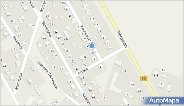 Bielsk, Kościuszki Tadeusza, gen., 3, mapa Bielsk