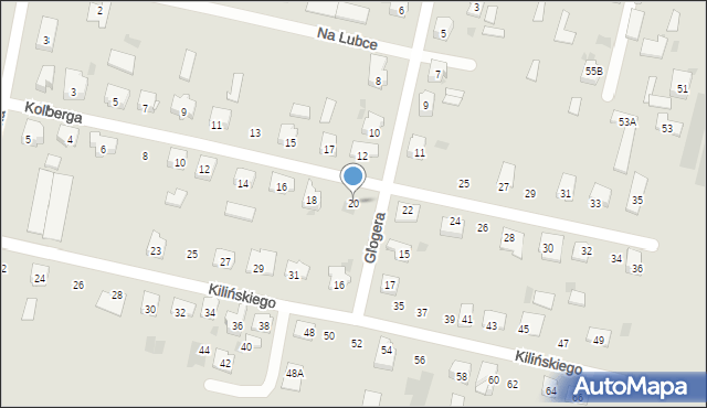 Bielsk Podlaski, Kolberga Oskara, 20, mapa Bielsk Podlaski