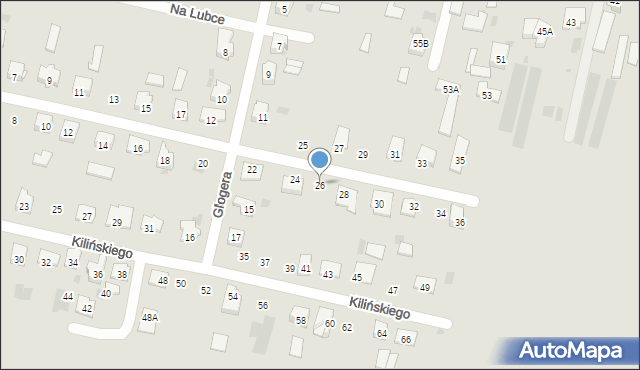 Bielsk Podlaski, Kolberga Oskara, 26, mapa Bielsk Podlaski