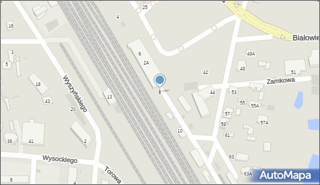 Bielsk Podlaski, Kolejowa, 8, mapa Bielsk Podlaski
