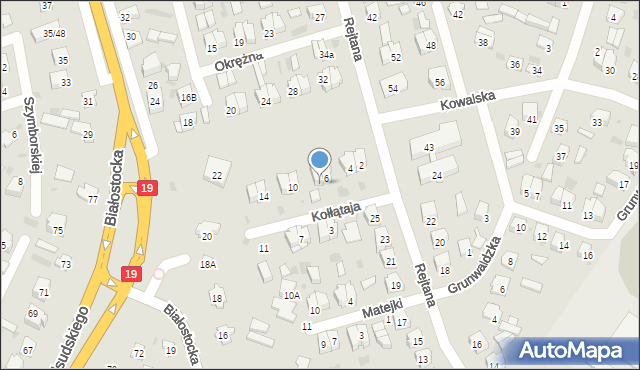 Bielsk Podlaski, Kołłątaja Hugo, 8A, mapa Bielsk Podlaski