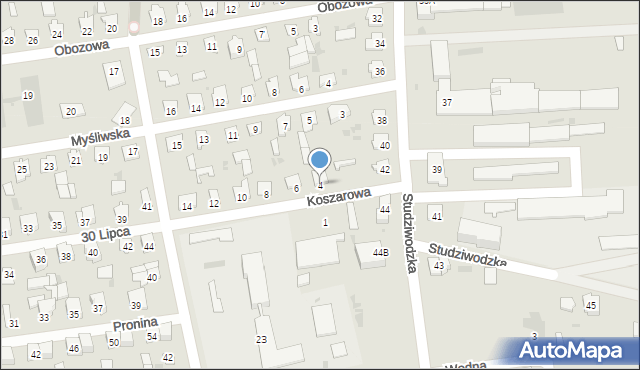 Bielsk Podlaski, Koszarowa, 4, mapa Bielsk Podlaski