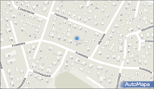 Bielsk Podlaski, Kowalska, 22, mapa Bielsk Podlaski