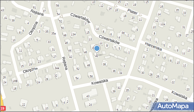 Bielsk Podlaski, Kowalska, 42, mapa Bielsk Podlaski