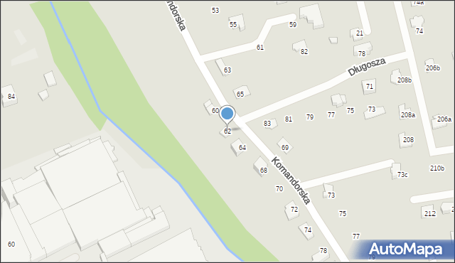 Bielsko-Biała, Komandorska, 62, mapa Bielsko-Białej