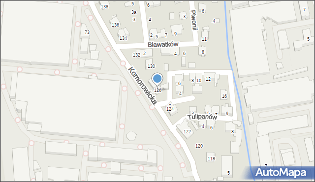 Bielsko-Biała, Komorowicka, 126, mapa Bielsko-Białej