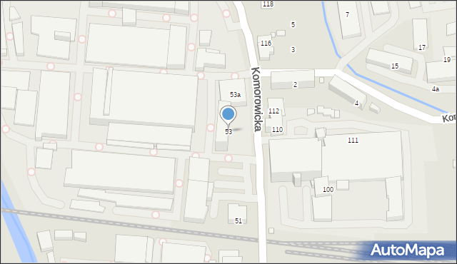 Bielsko-Biała, Komorowicka, 53, mapa Bielsko-Białej