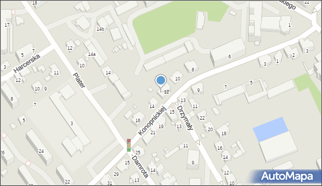 Bielsko-Biała, Konopnickiej Marii, 12a, mapa Bielsko-Białej