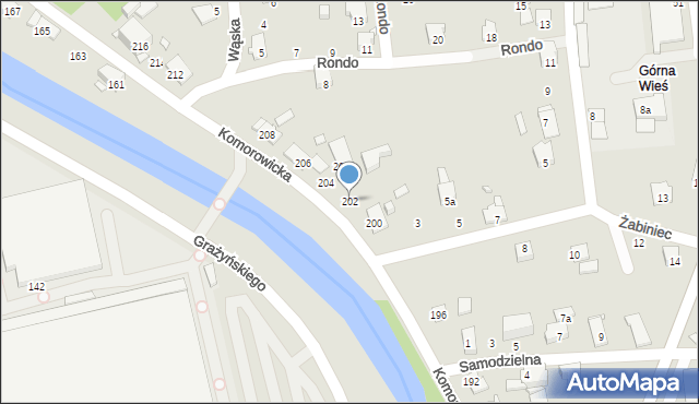 Bielsko-Biała, Komorowicka, 202, mapa Bielsko-Białej