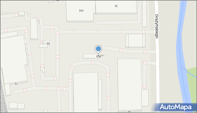 Bielsko-Biała, Konwojowa, 65a, mapa Bielsko-Białej