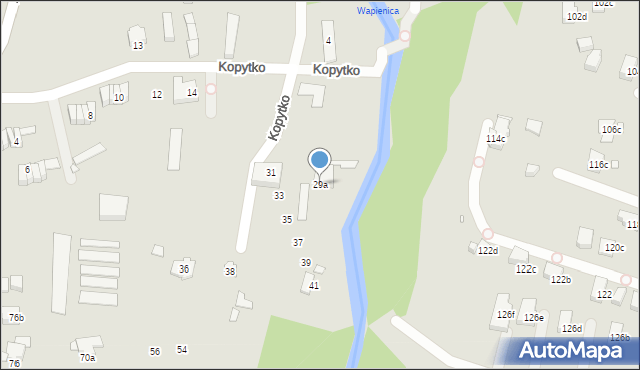 Bielsko-Biała, Kopytko, 29a, mapa Bielsko-Białej