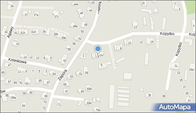 Bielsko-Biała, Kopytko, 4, mapa Bielsko-Białej