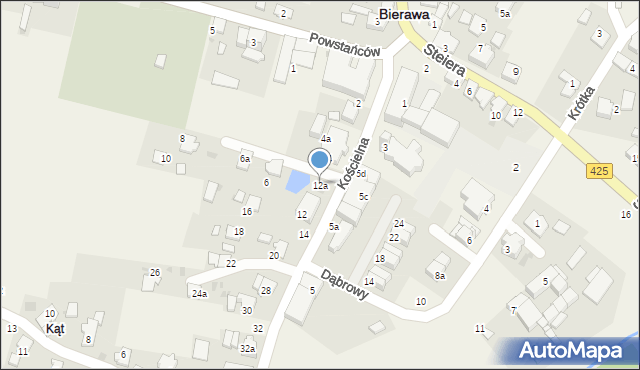 Bierawa, Kościelna, 12a, mapa Bierawa