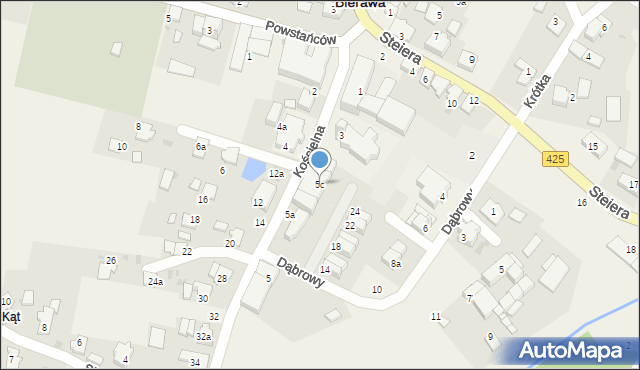 Bierawa, Kościelna, 5c, mapa Bierawa