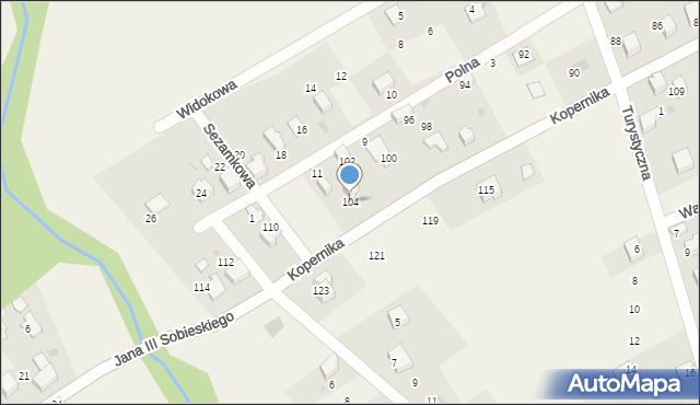 Bierna, Kopernika Mikołaja, 104, mapa Bierna