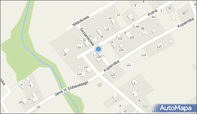 Bierna, Kopernika Mikołaja, 110, mapa Bierna