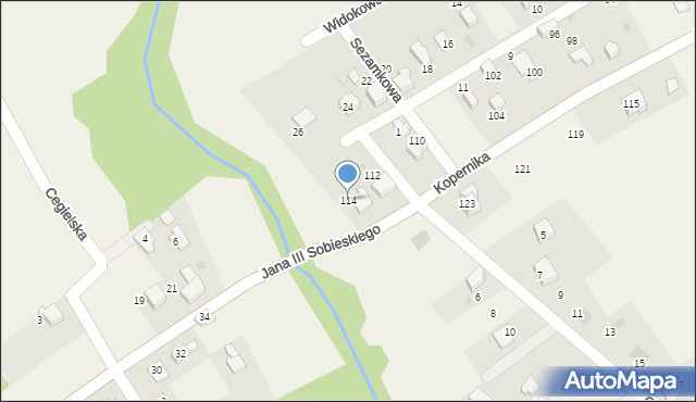 Bierna, Kopernika Mikołaja, 114, mapa Bierna