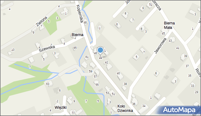 Bierna, Kopernika Mikołaja, 44, mapa Bierna