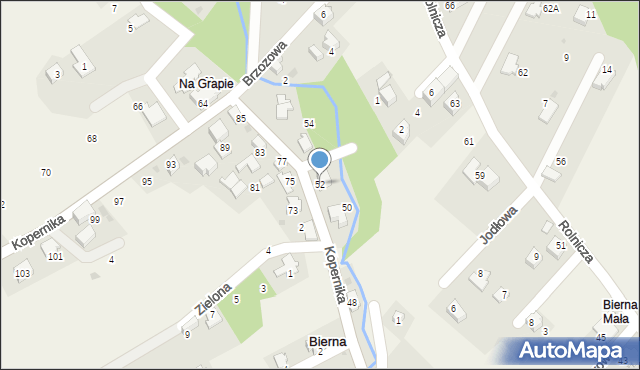 Bierna, Kopernika Mikołaja, 52, mapa Bierna