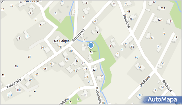 Bierna, Kopernika Mikołaja, 54, mapa Bierna