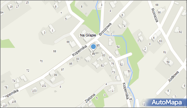 Bierna, Kopernika Mikołaja, 89, mapa Bierna