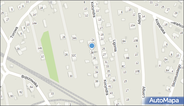 Bieruń, Kocyndra, 26, mapa Bieruń