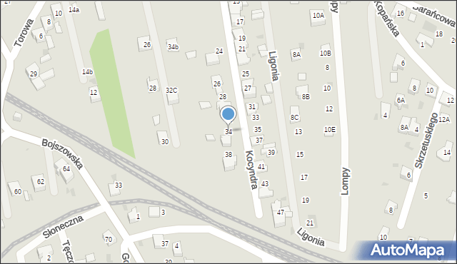 Bieruń, Kocyndra, 34, mapa Bieruń