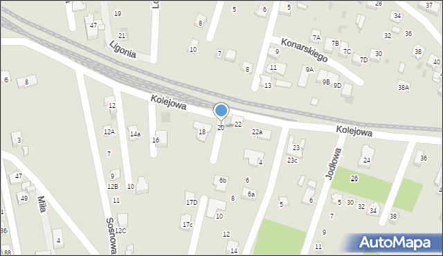 Bieruń, Kolejowa, 20, mapa Bieruń