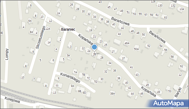 Bieruń, Kopańska, 26, mapa Bieruń