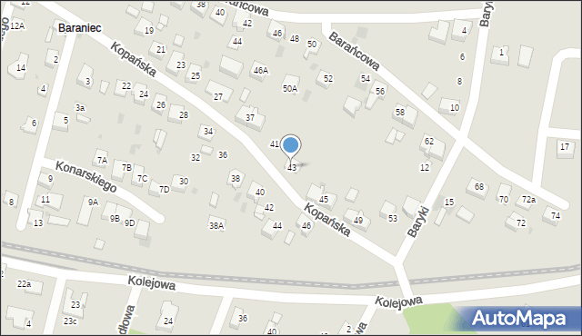 Bieruń, Kopańska, 43, mapa Bieruń