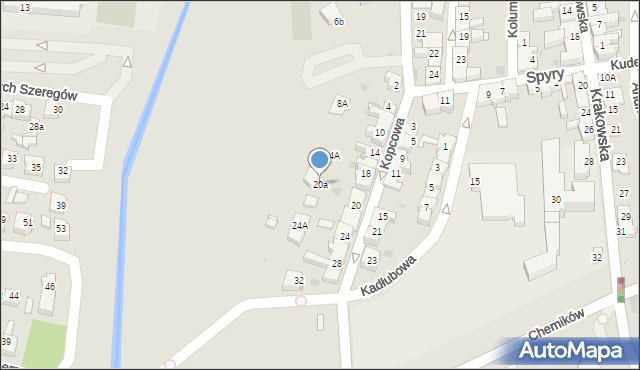 Bieruń, Kopcowa, 20a, mapa Bieruń