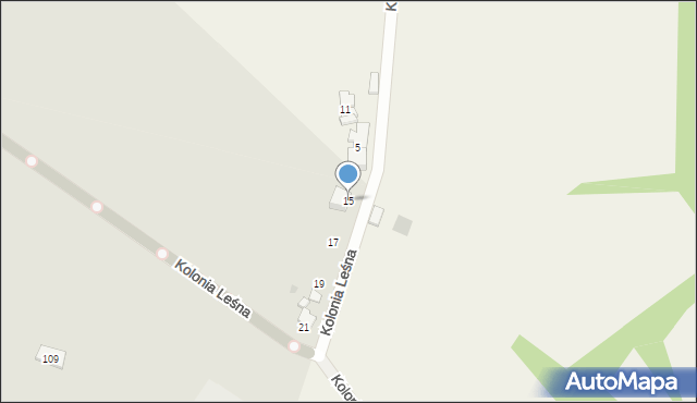 Bieruń, Kolonia Leśna, 15, mapa Bieruń