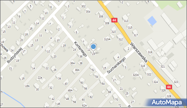Bieruń, Korfantego Wojciecha, 13, mapa Bieruń